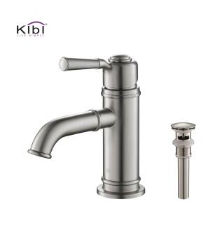 KIBI USA C-KBF1012BN-KPW100BN Victorian Single Handle Bathroom Vanity Sink Faucet with Pop Up Drain