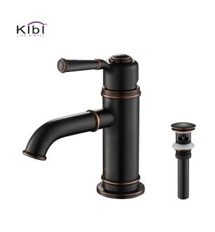 KIBI USA C-KBF1012ORB-KPW100ORB Victorian Single Handle Bathroom Vanity Sink Faucet with Pop Up Drain