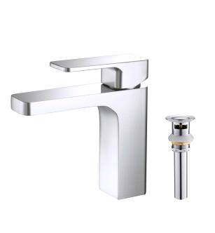 KIBI USA C-KBF1017CH-KPW100CH Blaze Single Handle Bathroom Vanity Sink Faucet with Pop Up Drain