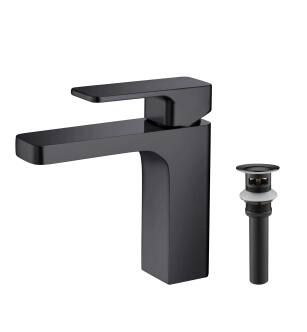 KIBI USA C-KBF1017MB-KPW100MB Blaze Single Handle Bathroom Vanity Sink Faucet with Pop Up Drain