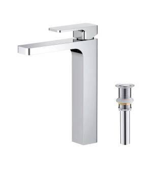 KIBI USA C-KBF1018CH-KPW101CH Blaze-T Single Handle Bathroom Vessel Sink Faucet with Pop Up Drain