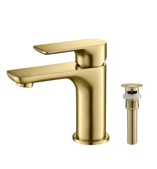 KIBI USA C-KBF1019BG-KPW100BG Tender Single Handle Bathroom Vanity Sink Faucet with Pop Up Drain