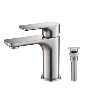 KIBI USA C-KBF1019BN-KPW100BN Tender Single Handle Bathroom Vanity Sink Faucet with Pop Up Drain
