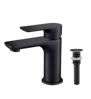 KIBI USA C-KBF1019MB-KPW100MB Tender Single Handle Bathroom Vanity Sink Faucet with Pop Up Drain