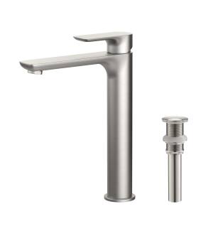 KIBI USA C-KBF1020BN-KPW101BN Tender-T Single Handle Bathroom Vessel Sink Faucet with Pop Up Drain