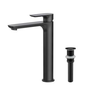 KIBI USA C-KBF1020MB-KPW101MB Tender-T Single Handle Bathroom Vessel Sink Faucet with Pop Up Drain
