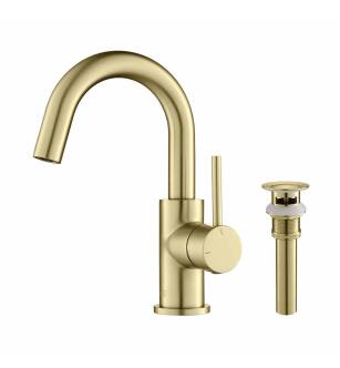 KIBI USA C-KBF1021BG-KPW100BG Circular Single Handle High-Arc Bathroom Sink Faucet