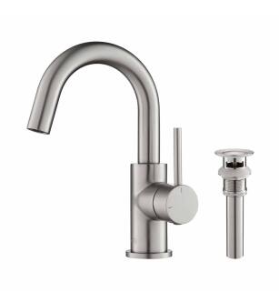 KIBI USA C-KBF1021BN-KPW100BN Circular Single Handle High-Arc Bathroom Sink Faucet