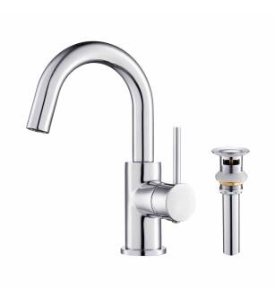 KIBI USA C-KBF1021CH-KPW100CH Circular Single Handle High-Arc Bathroom Sink Faucet