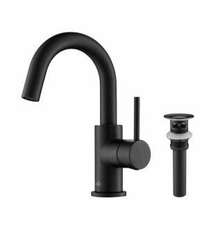KIBI USA C-KBF1021MB-KPW100MB Circular Single Handle High-Arc Bathroom Sink Faucet