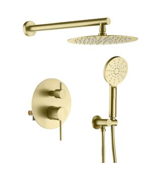 KIBI USA KSF403BG Circular Pressure Balanced 2-Function Shower System with Rough-In Valve