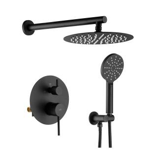 KIBI USA KSF403MB Circular Pressure Balanced 2-Function Shower System with Rough-In Valve