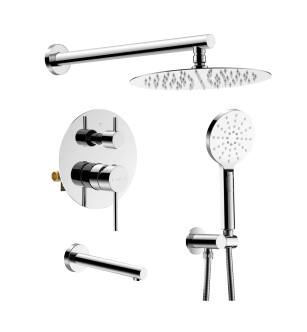 KIBI USA KSF404CH Circular Pressure Balanced 3-Function Shower System with Rough-In Valve