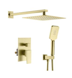 KIBI USA KSF405BG Cube Pressure Balanced 2-Function Shower System with Rough-In Valve