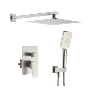 KIBI USA KSF405BN Cube Pressure Balanced 2-Function Shower System with Rough-In Valve
