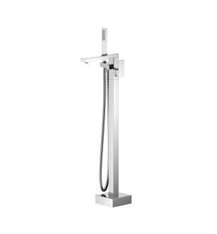 KIBI USA KTF302CH Cube Floor Mount Tub Filler With Hand Shower - Chrome