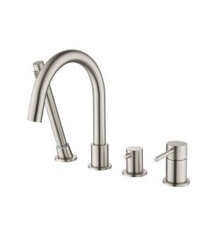 KIBI USA KTF3101BN Circular Deck Mounted Bathtub Faucet with Hand Shower