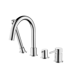 KIBI USA KTF3101CH Circular Deck Mounted Bathtub Faucet with Hand Shower
