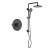 KIBI USA C-KSC401MB-KSV101MB Circular Shower Column with Dual Function Shower Head and Rough In Valve - Matte Black