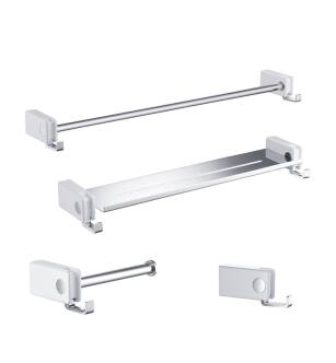 KIBI USA C-KBA10-4CW Artis 4 - Piece Bathroom Accessory Set Chrome White