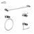 KIBI USA C-KBA11-4CB Abaco 4 - Piece Bathroom Hardware Set Chrome Black