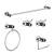 KIBI USA C-KBA11-5CB Abaco 5 - Piece Bathroom Hardware Set Chrome Black