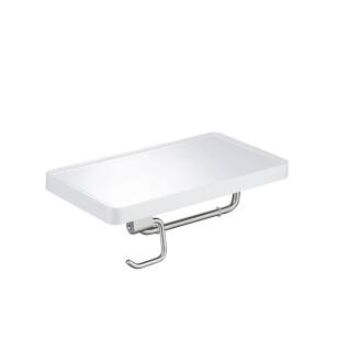 KIBI USA KBA1207BN Bathroom Brushed Nickel Hardware Accessory Wall Mounted Tissue Holder with Shelf