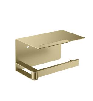 KIBI USA KBA1209BG Brushed Gold Bathroom Hardware Accessory Wall Mounted Tissue Holder with Shelf