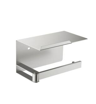 KIBI USA KBA1209BN Brushed Nickel Bathroom Hardware Accessory Wall Mounted Tissue Holder with Shelf