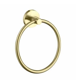 KIBI USA KBA1406BG Circular Bathroom Towel Ring - Brush Gold