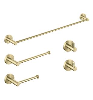 KIBI USA C-KBA14-5BG Circular 5 Piece Bathroom Hardware Set