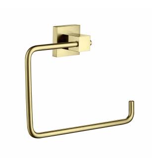 KIBI USA KBA1506BG Cube Bathroom Towel Ring - Brush Gold