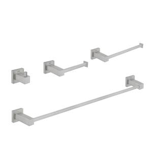 KIBI USA C-KBA15-4BN Cube 4 Piece Bathroom Hardware Set