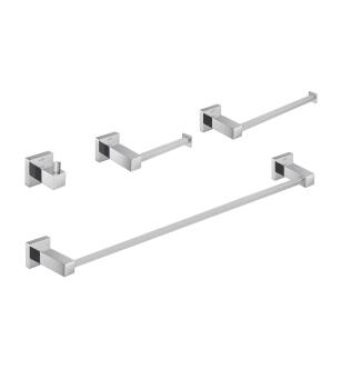 KIBI USA C-KBA15-4CH Cube 4 Piece Bathroom Hardware Set