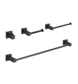 KIBI USA C-KBA15-4MB Cube 4 Piece Bathroom Hardware Set