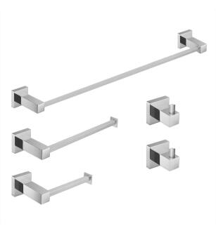 KIBI USA C-KBA15-5CH Cubic 5 - Piece Bathroom Hardware Set