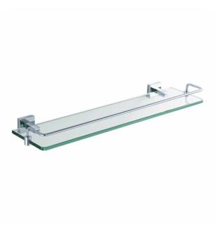 Kraus KEA-14445 Aura 15 7/8" Wall Mount Glass Shelf with Brass Railing