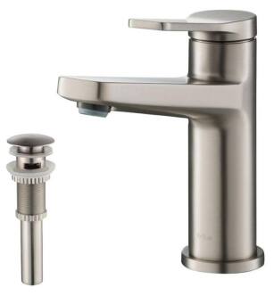 Kraus KBF-1401-PU-11 Indy 6 1/4" Single Handle Non-Vessel Bathroom Sink Faucet with Pop-Up Drain
