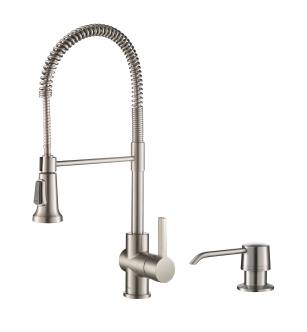 Kraus KPF-1690SFS-KSD-31SFS Britt 20 3/4" Single Handle Pull-Down Kitchen Faucet with Soap Dispenser in Spot Free Stainless Steel