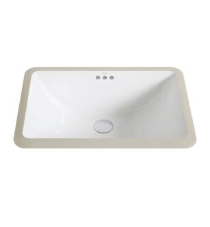 Kraus KCU-241 Elavo 20 7/8" Large Rectangular Ceramic Undermount Bathroom Sink with Overflow in White