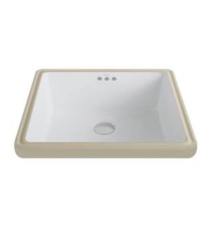 Kraus KCU-231 Elavo 17" Square Ceramic Single Bowl Undermount Bathroom Sink with Overflow in White