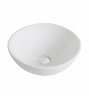 Kraus KCV-341 Elavo 13 3/4" White Ceramic Round Single Bowl Vessel Bathroom Sink
