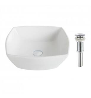 Kraus KCV-126 Elavo 16 1/2" Flared Ceramic Square Single Bowl Vessel Bathroom Sink