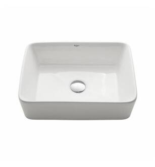 Kraus KCV-121 White Ceramic 18 3/4" Rectangular Single Bowl Vessel Bathroom Sink