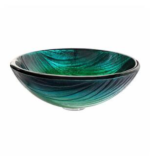 Kraus GV-391-19MM Nature 17" Single Bowl Nei Tempered Glass Vessel Bathroom Sink in Green