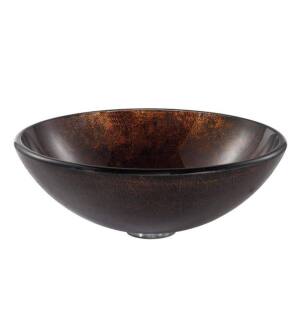 Kraus GV-684 Copper 17" Pluto Glass Round Single Bowl Vessel Bathroom Sink