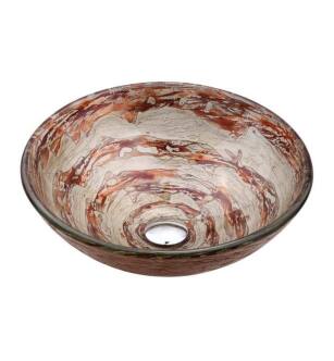 Kraus GV-651 Copper 17" Ares Glass Round Single Bowl Vessel Bathroom Sink