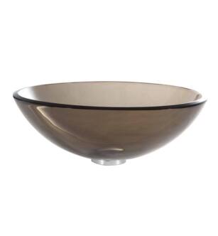 Kraus GV-103-14 Clear Brown 14" Glass Round Single Bowl Vessel Bathroom Sink