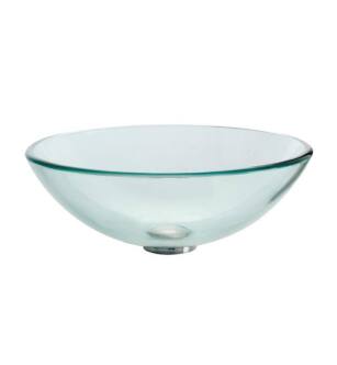 Kraus GV-101FR Frosted 17" Glass Round Single Bowl Vessel Bathroom Sink