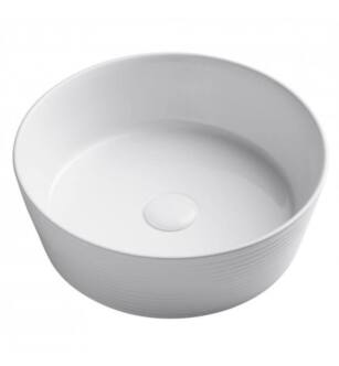 Kraus KCV-205GWH Viva 13" Round Porcelain Ceramic Bathroom Vessel Sink in White